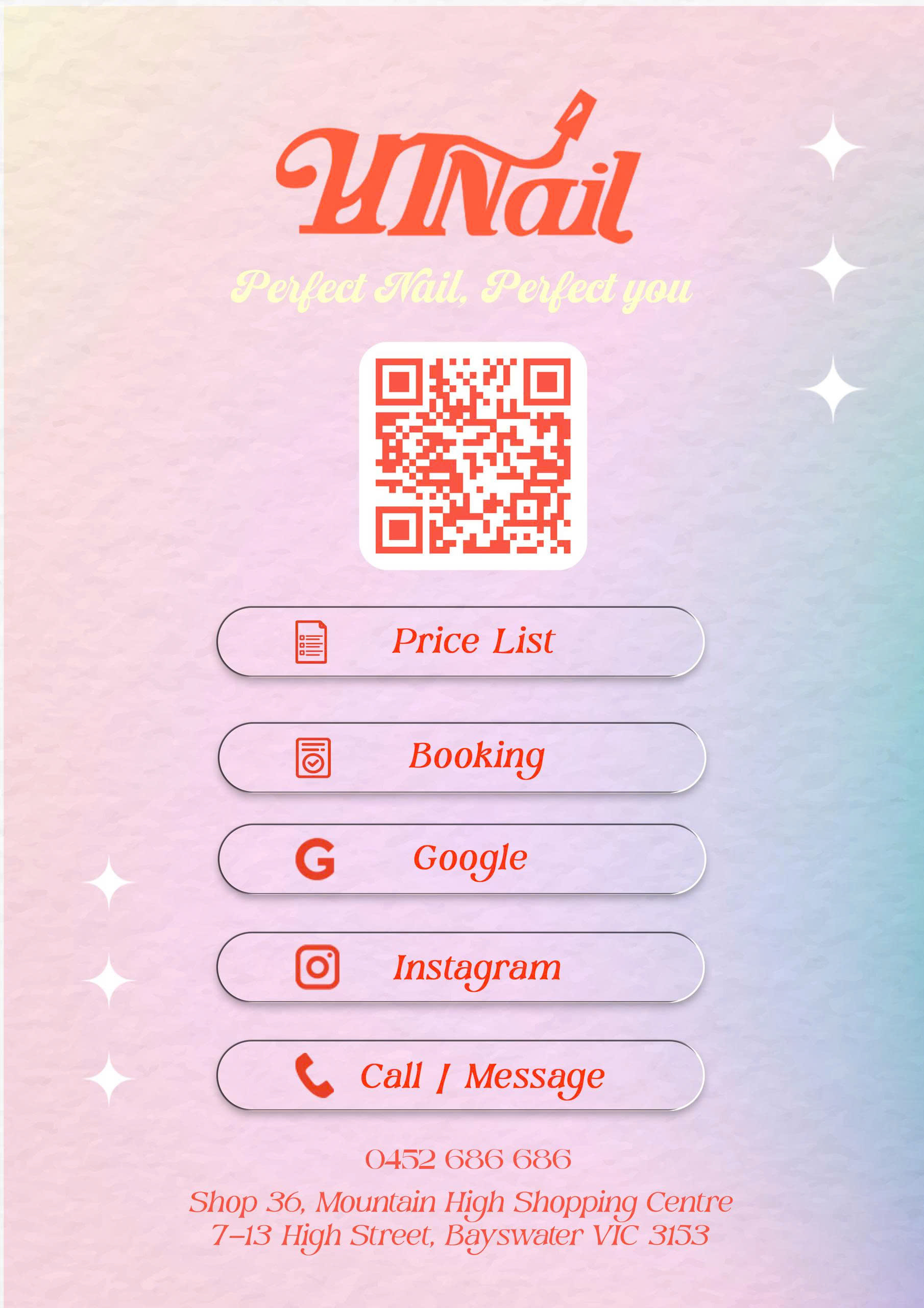 QR Card HT Nails - Dọc