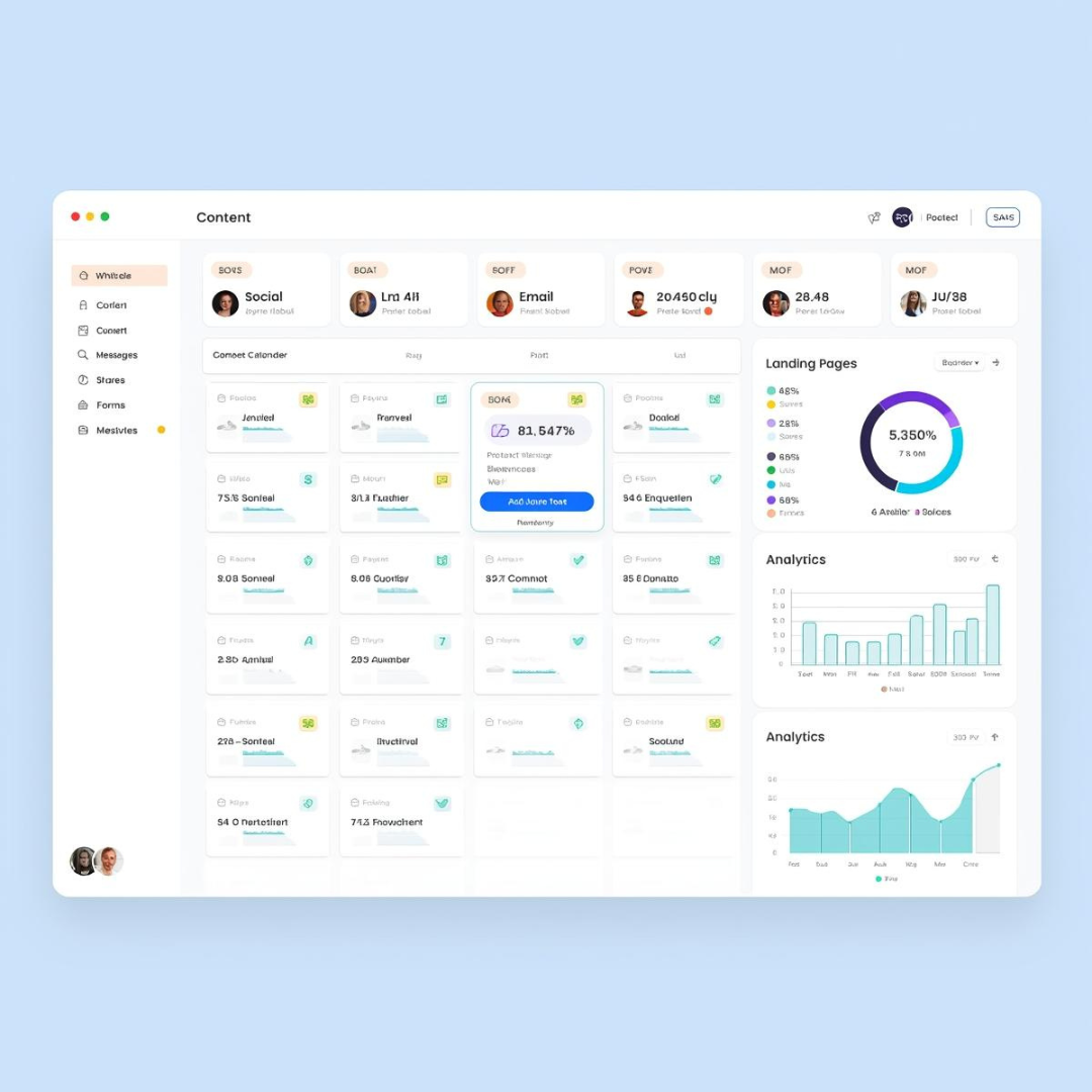 Content & Engagement overview - multi-channel content calendar and analytics